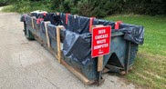 An image of a carcass disposal station for harvested deer. 