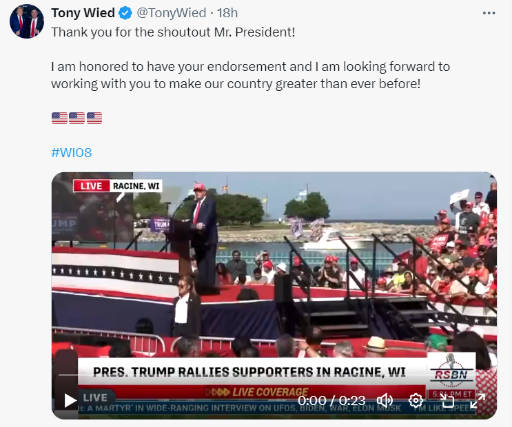 Wied campaign: Trump-Endorsed conservative earns shoutout at Trump ...