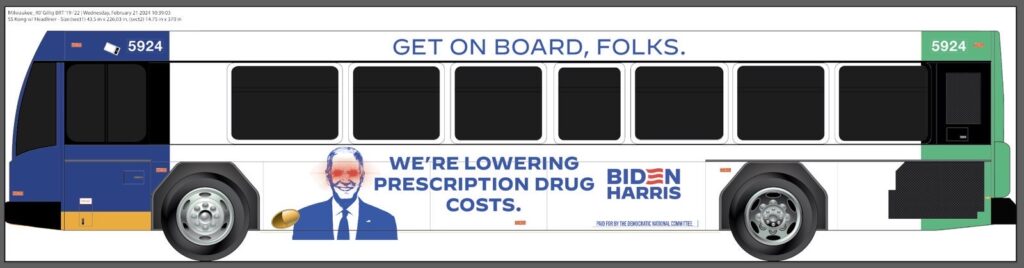 Wisconsin Governor Bus Democratic National Committee Milwaukee Bus Wraps - WisPolitics