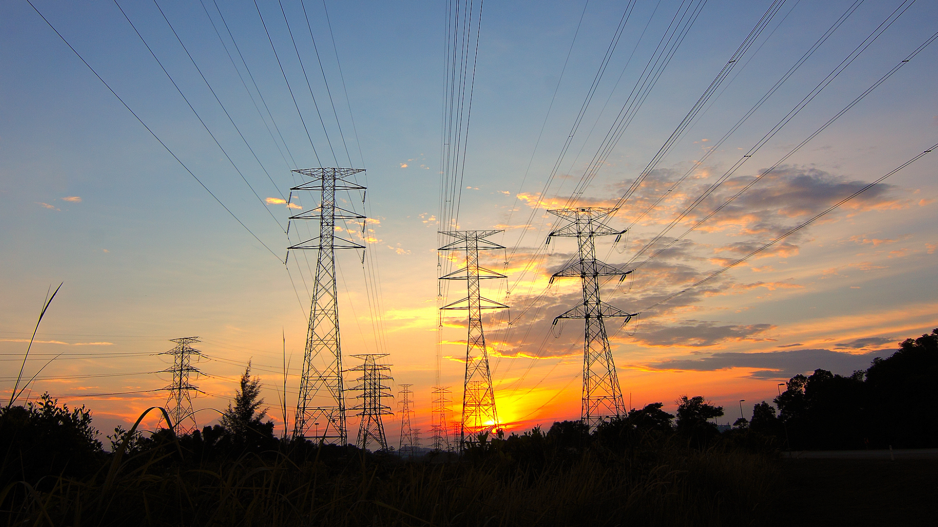 Photo of electrical transmission lines.