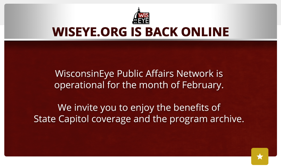 WisconsinEye resumes operations after lawmakers approve $50k