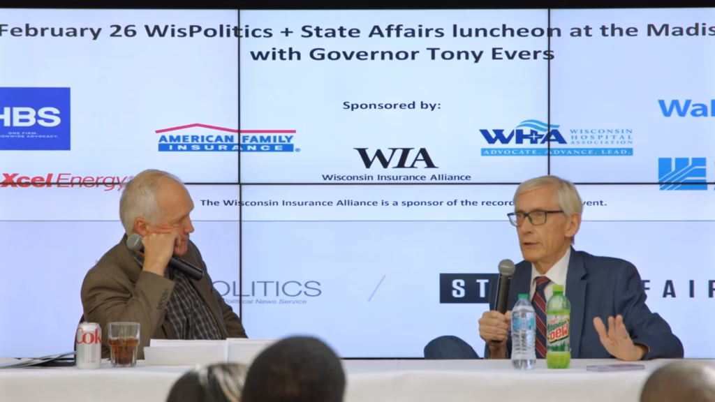 Picture of Gov. Tony Evers at a WisPolitics-State Affairs luncheon in Madison