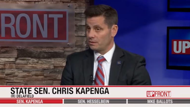 Screenshot of GOP state Sen. Chris Kapenga on WISN 12's “UpFront” program.