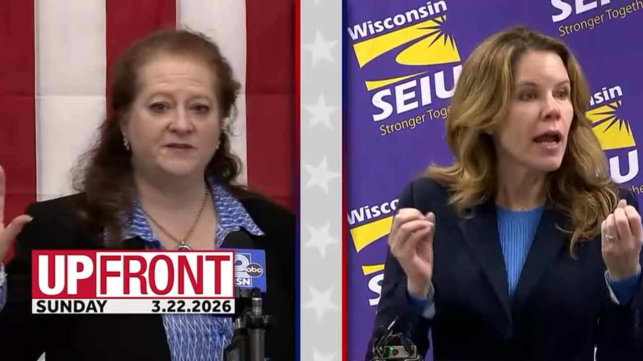 Side-by-side image of Wisconsin Supreme Court candidates Maria Lazar and Chris Taylor.