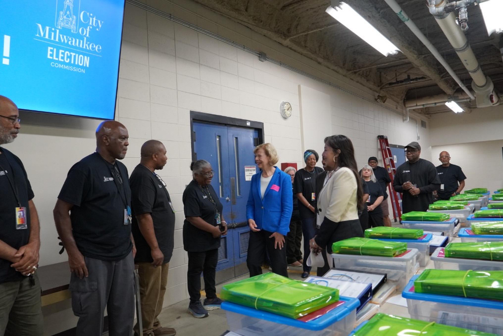 U.S. Sen. Baldwin: Baldwin tours Milwaukee Elections Operation Center as Trump lays groundwork for election interference