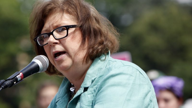 Peg Lautenschlager, former attorney general, speaks during a Women's Equality Day rally outside the Capitol in Madison on Monday, August 26, 2013. Photo by Michelle Stocker, Capital Times.