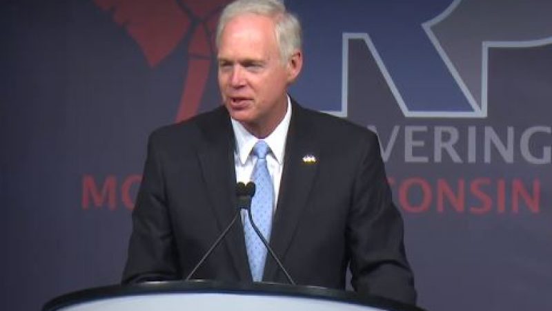 U.S. Sen. Ron Johnson addresses the 2018 GOP state convention. WisconsinEye screenshot