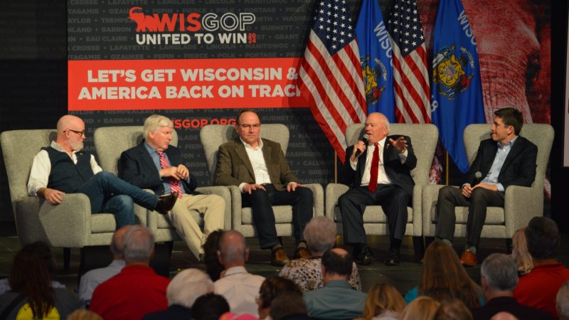 Wisconsin's GOP House members participate in a panel discussion at the 2024 GOP state convention in Appleton.