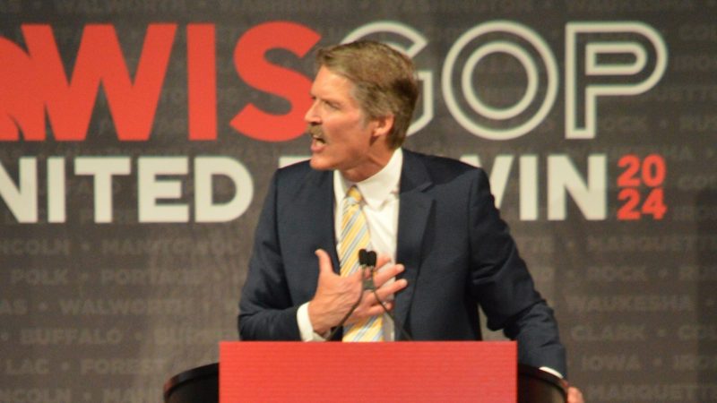 Republican U.S. Senate candidate Eric Hovde formally received the Republican Party of Wisconsin's endorsement at the party's 2024 state convention in Appleton.