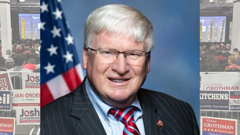 U.S. Rep. Glenn Grothman addressed the 2025 WisGOP convention in Rothschild, May 17.