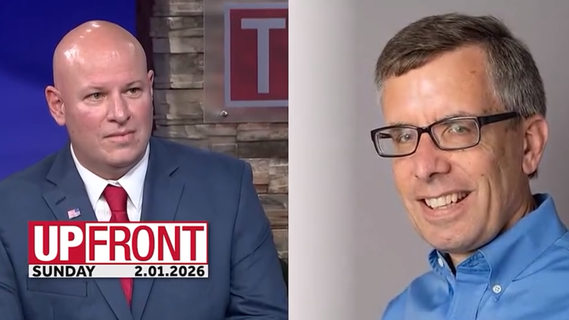 Sam Hall, an attorney representing five Wisconsin sheriffs (left), and Tim Muth, senior staff attorney for the ACLU of Wisconsin (right), discuss the ACLU's lawsuit challenging ICE detainers on the Feb. 1, 2026, episode of WISN 12's “UpFront,” which is produced in partnership with WisPolitics-State Affairs.