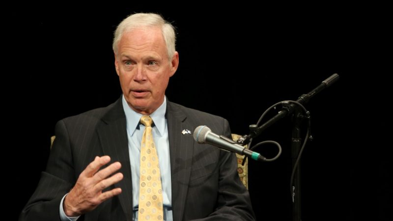 Sen. Ron Johnson, speaks at a one on one with Emilee Fannon, with WKOW-TV, during The Cap Times Idea Fest at UW-Madison in Madison, on Saturday, September 14, 2019. Photo by Michelle Stocker