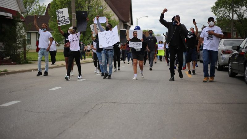 Protesters march in Milwaukee against police-involved killings May 29, 2020. Photo by Adam Kelnhofer.